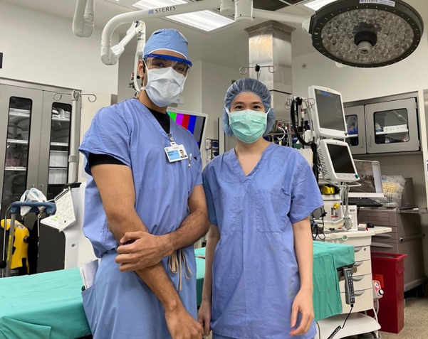 A Picture with my Fellow in the Colorectal Operating Room at Cleveland Clinic
