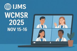 A clean academic-style thumbnail featuring icons representing key aspects of a student-led medical conference: a microphone for presentations, papers for abstracts, a teamwork symbol for organizers, and a laptop for virtual connections. The design uses blue and green tones to emphasize professionalism and collaboration.